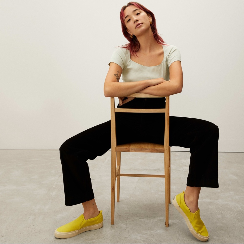 Everlane Ribbed Square Neck Top